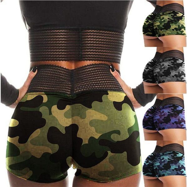 

повседневный камуфляж ягодицы поножи фитнес йога шорты новые женские короткие работает тренажерный зал натяжные спортивные шорты, White;red