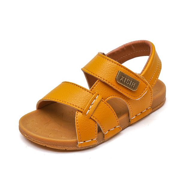 

boys sandals summer little kids shoes for baby boy sandals leather toddler shoes cow muscle bottom child breathable footwear, Black;red