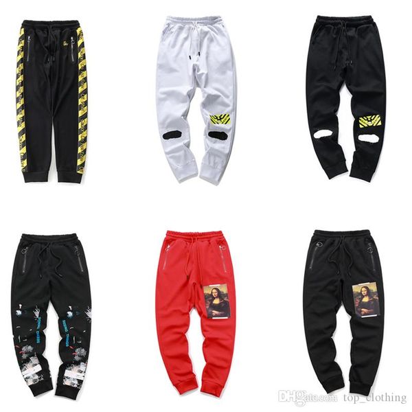 

красный черный mona lisa письмо прибытия мужские украшения sweatpants дизайнерские брюки роскошные мужские йога бегуны отслеживать треники, Black