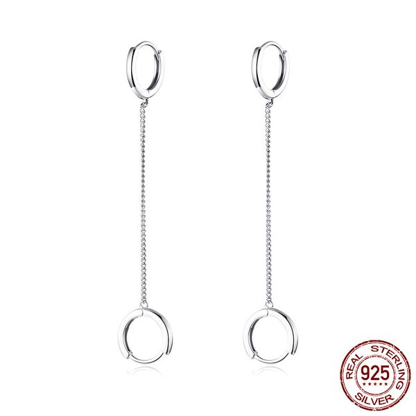 

evelle concise earrings pure silver double ears chain earrings ear circle wind the tremella decorate