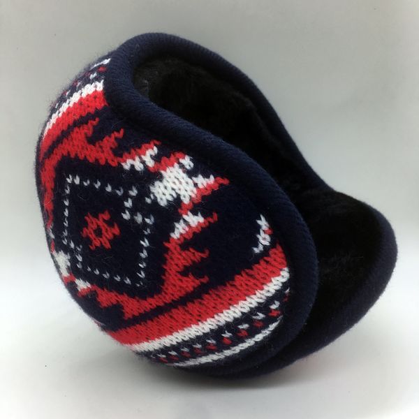 

2018 new style winter warm adjustable earmuffs knitting earcap, Blue;gray