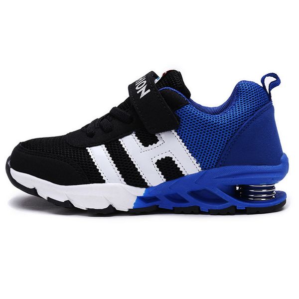 

2019 осень мода детская обувь мальчики девочки дышащая спортивная обувь скольжения весной чистая поверхность мальчик кроссовки для детей кро, Black;red