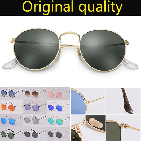 

wholesale vintage round metal sunglasses women brand designer circle sun glasses for female ladies man uv400 rd3447 gafas, White;black
