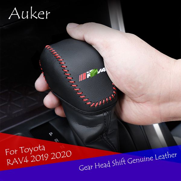 

car lever shifter leather case cover car styling cover for rav4 5th 2019 2020