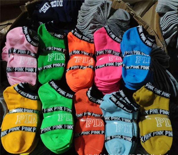 

популярный pink letter black многоцветных носки спортивных болельщицы короткий носок девушка женщина скейтборд хлопок спорт носки dhl, Pink;yellow