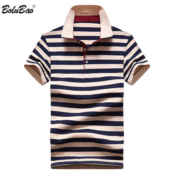 

bolubao brand men striped shirts men's lapel wild shirt summer new casual short sleeve shirt male, White;black