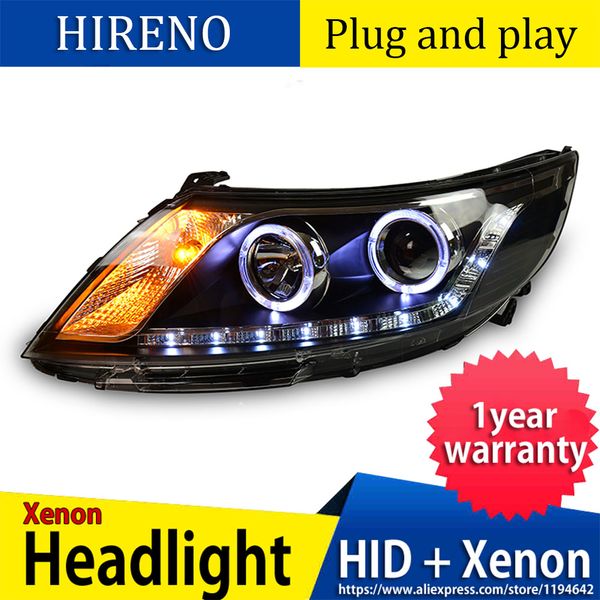 

car styling head lamp case for kia rio headlights 2011-2014 led k2 headlight daytime running light bi xenon lens xenon low beam