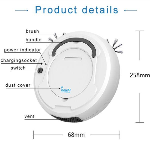 

1800pa multifunctional smart floor cleaner,3-in-1 auto rechargeable smart sweeping robot dry wet sweeping vacuum clean fast shipping