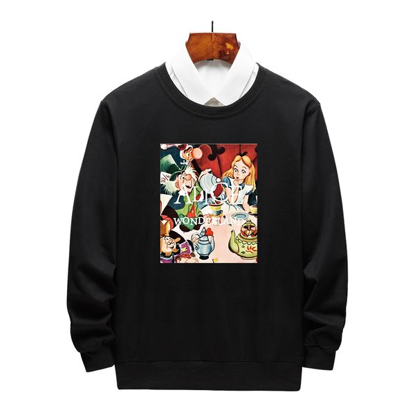 

mens & womens fashion hoodie men autumn winter pullover sweatshirts with pattern casual womens clothing size m-4xl, Black