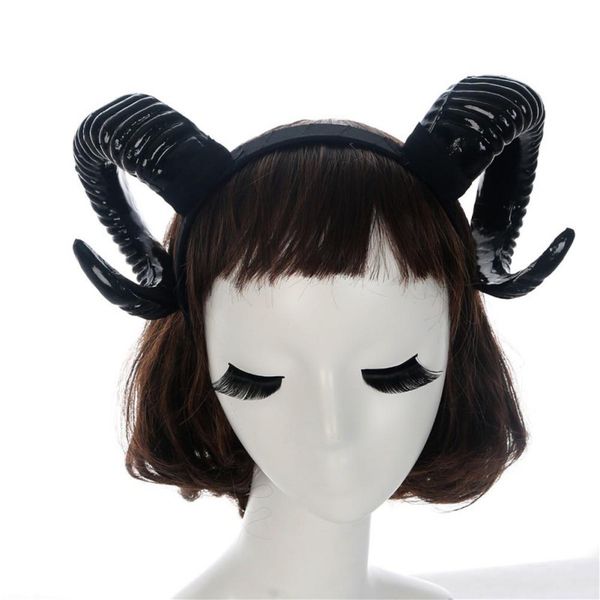 

demon of evil horn cosplay headdresses sheep horns handmade gothic headband halloween prop sheep horns hairbands