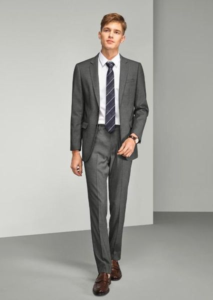 

men's suits & blazers 2021 suit jacket twill western-fit gray business professional two-piece, White;black