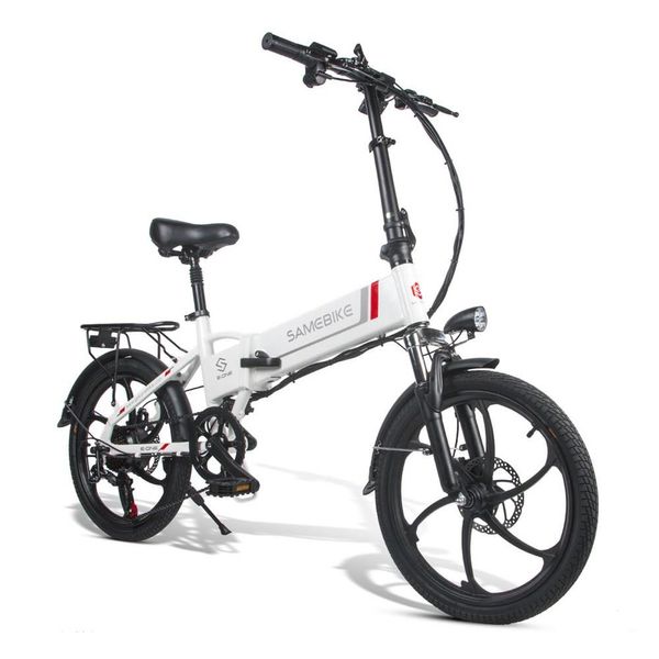Samebike 20LVXD30 Ciclomotore elettrico intelligente pieghevole portatile 350W Motore Max 35km / h Pneumatico da 20 pollici - Bianco