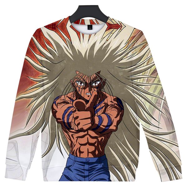 

2019 3d yuyu hakusho o-образным вырезом с длинным рукавом повседневные фуфайки экипажа шеи пуловер kpop casual новый стиль kpop, Black