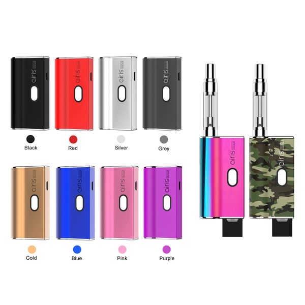 

Оригинал Airis Janus Box Mod Vape Mod Аккумуляторная батарея для электронных сигарет с двумя разъемами для 510 картриджей Толстые масляные капсулы 650mAh VV Battery