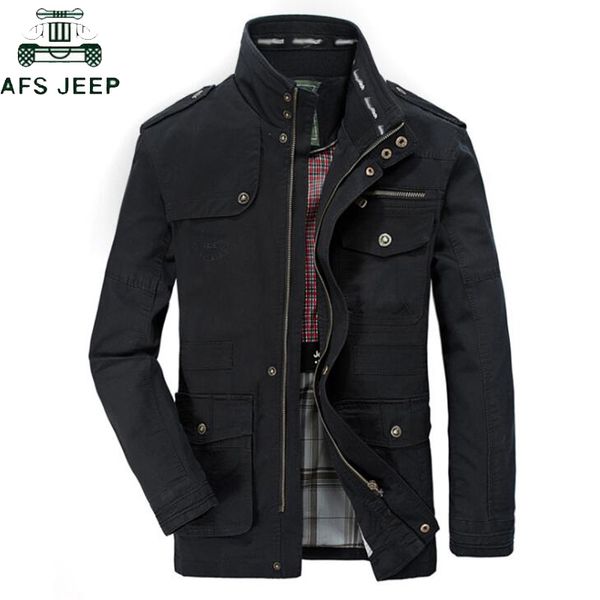 

plus size 5xl 6xl 7xl 8xl brand afs jacket men stand collar mens causal cotton windbreaker long flight jackets, Black;brown