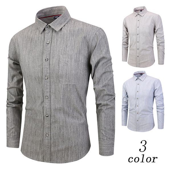 

мужчины рубашка spring new cotton цвет имитация плед корейский тонкий бизнес повседневный хорошее качество большой размер с длинным рукавом, White;black
