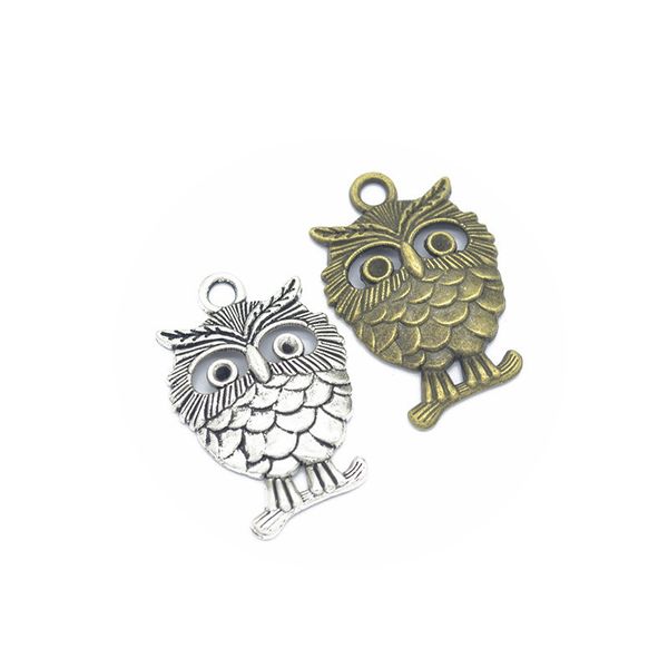 

8pcs charms owls 33x23mm antique silver bronze jewelry making charm fit earring necklace bracelet handcraft, Bronze;silver