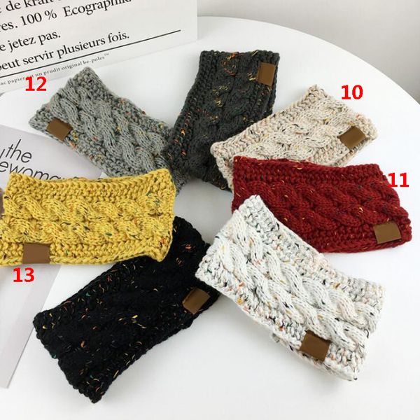 Sıcak 9 Renkler C Örme Tığ Kafa Kadınlar Kış Sporları Headwrap Hairband Turban Kulak Isıtıcı Beanie Cap Bantlar AAA836 100pcs