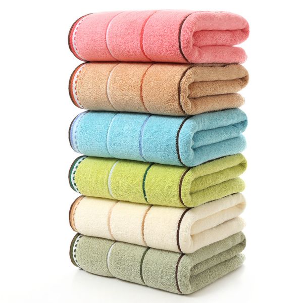 

100% cotton 32 yarns rainbow six-color thick absorbent towel bath towel beach towel