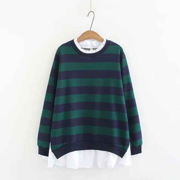 

women's hoodies & sweatshirts plus size women hoodie striped long sleeve pullover top, Black