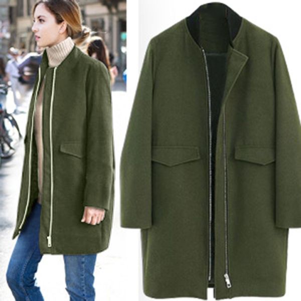 

long coat fashion winter long sleeve lapel wool zipper trench coat 2019 autumn zipper plus size 4xl women overcoat outwear, Black;brown