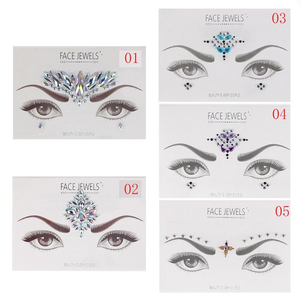 

1pc 3d crystal stickers body art temporary eyes tattoo transfer eyeshadow eyeliner face fashion beauty dacoration tools
