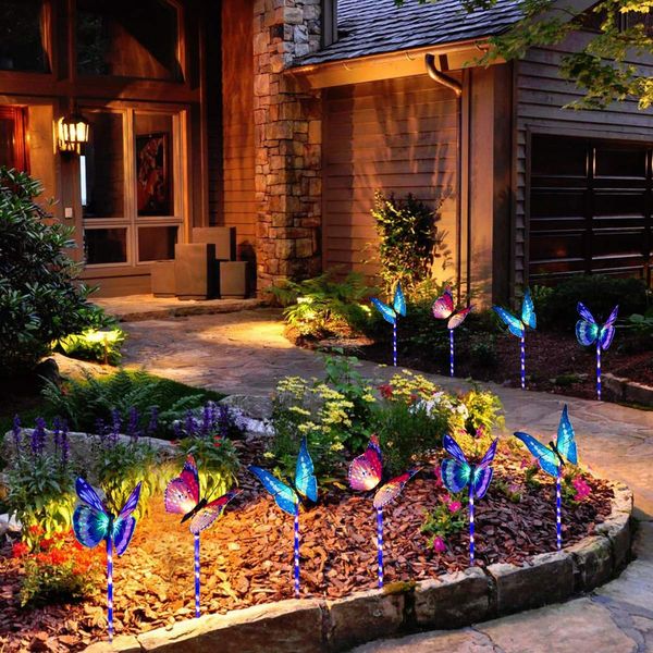 2019 Garden Solar Lights Outdoor Stake Multi Color Changing Led Erfly Fiber Optic Decorative With A Pu From