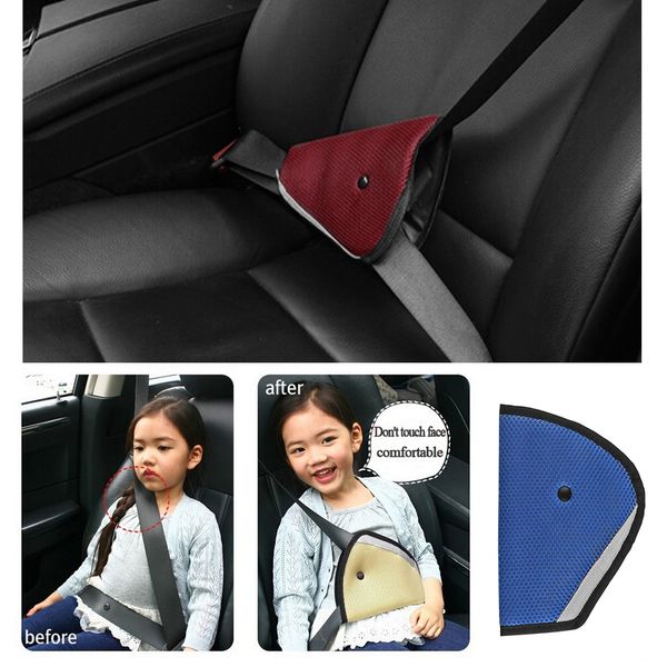 

baby kid car safe fit seat belt triangle adjuster device auto safety shoulder harness strap cover child neck protect positioner