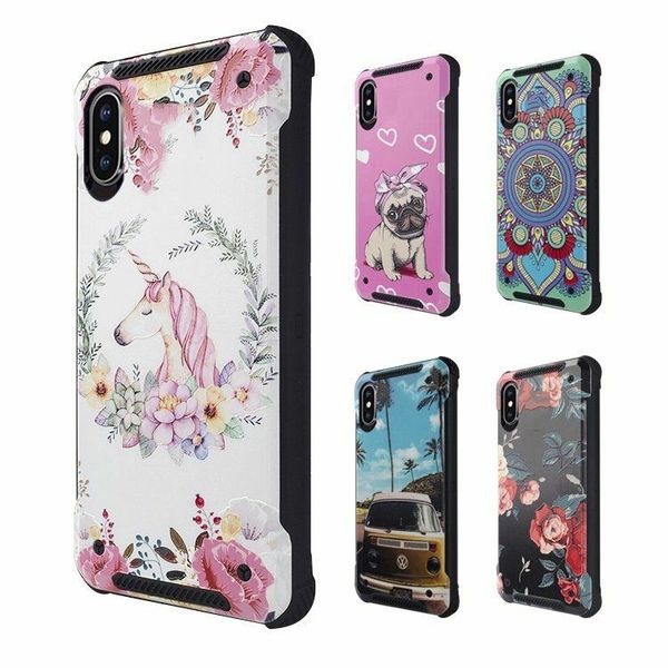 

customized hybrid case for iphone 6 6s 7 8 plus x xs max xr samsung galaxy s10 s10e shockproof cover back hard