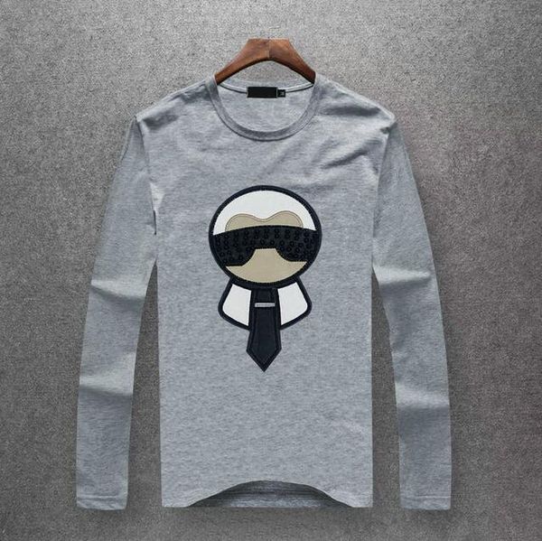 

mens fends autumn clothes fashion thin sweater spring and autumn long sleeved shirt new outdoor sports wear cotton luxury, Black