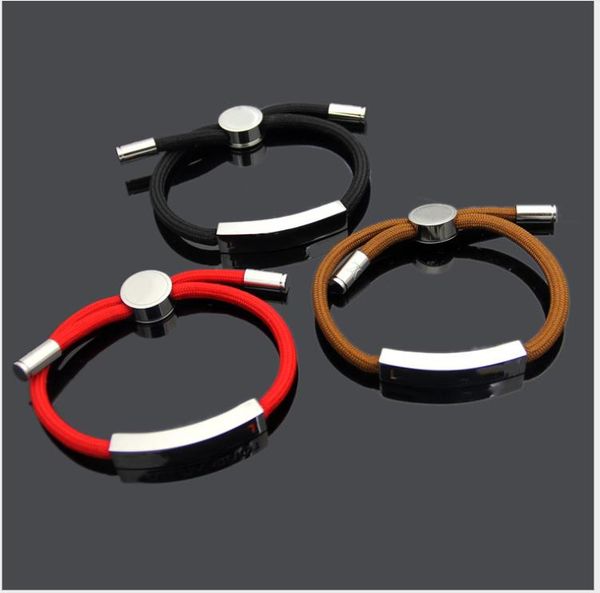 

square pull rope bracelet couple black red coffee cloth rope bracelet, Golden;silver