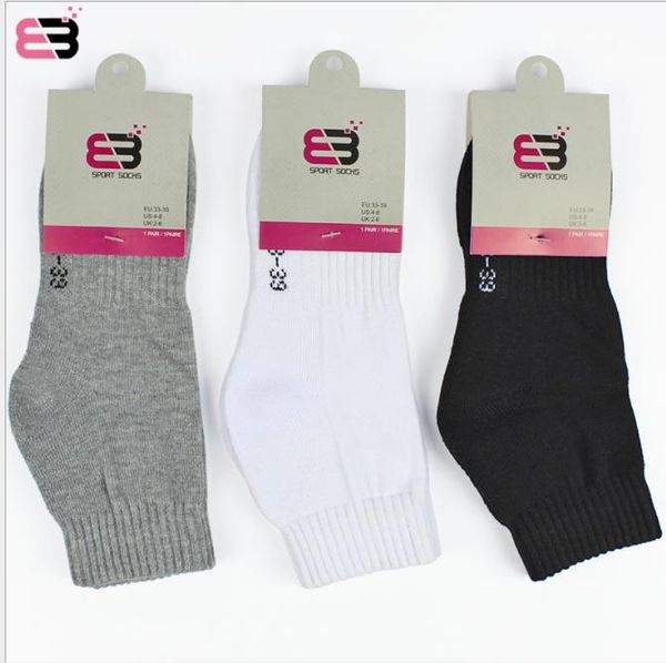 

sports socks female terry thickened medium barrel white cotton deodorant running badminton towel bottom socks, Black