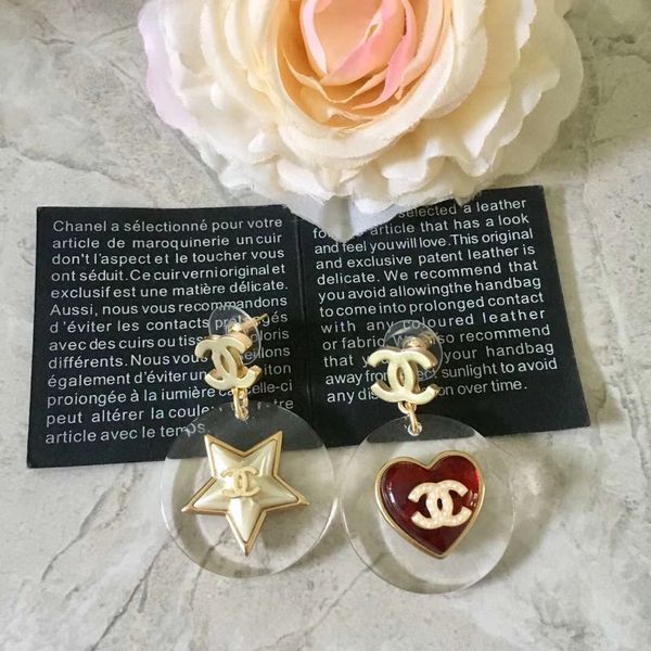 

Brand name round hpae with heart logo and tar earring for women acrylic earring new de ign fa hion jewelry drop hipping p 6661a