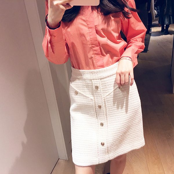 

women skirt 2019 spring and summer new sweet skirt solid color a, Black