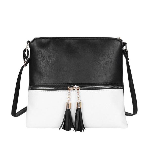 

tassel female messenger bags handbag casual simple shoulder bag women pu leather ladies crossbody totes