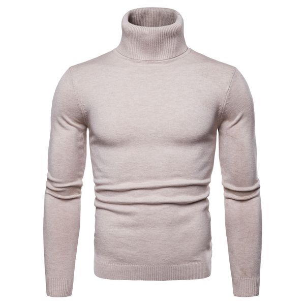 

autumn and winter new men's sweater high collar men's sweater, White;black