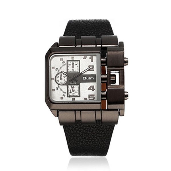 

мужская мода роскошные наручные часы квадратный циферблат кожаный ремешок случайные аналоговые кварцевые часы, Slivery;brown