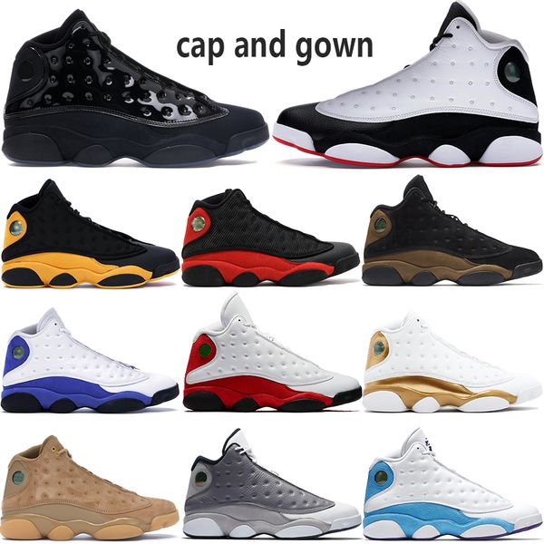 

cap and gown 13 13s basketball shoes men he got game hyper royal melo of class 2002 playoff wheat mens trainers high quality, White;red