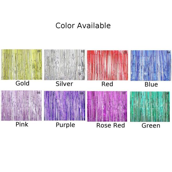 

shimmer foil glitter tinsel metallic backdrop curtain wedding diy decor 2*1m