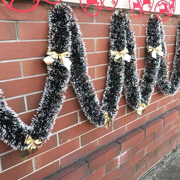 

2m length christmas tree ornaments white dark green cane tinsel party supplies christmas decoration bar ribbon garland garden an2960