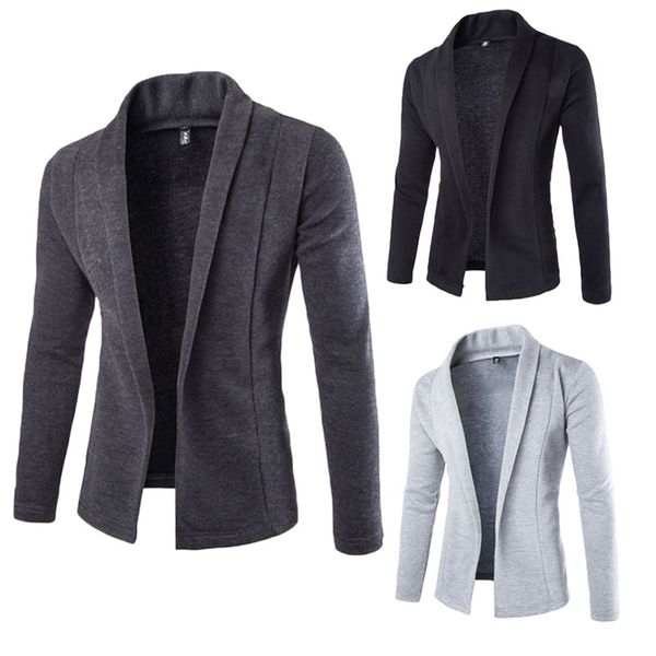 

fashion autumn winter men's blazer casual slim fit solid no button suit business blazer work coat jacket outwear, White;black