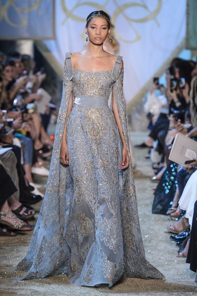 

evening dress yousef aljasmi kim kardashian blue lace appliques gold crystals long sleeve cape los zuhair murad ziadnakad eliesaab, Black;pink