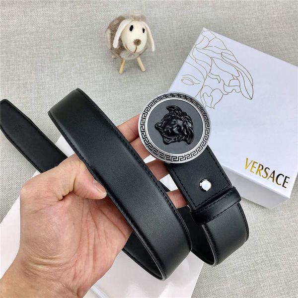 

versace belt medusa дизайнерский роскошный кожаный ремень роскошный хорошее качество модный бренд кожаный ремень мода пряжка последняя ширин, Black;brown