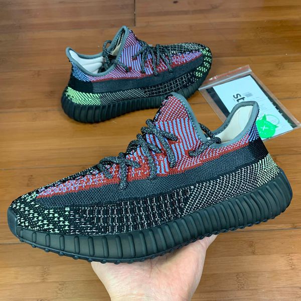 

new yecheil black static reflective tail light earth kanye west men running shoes gid glow clay beluga 2.0 women sneakers shoes