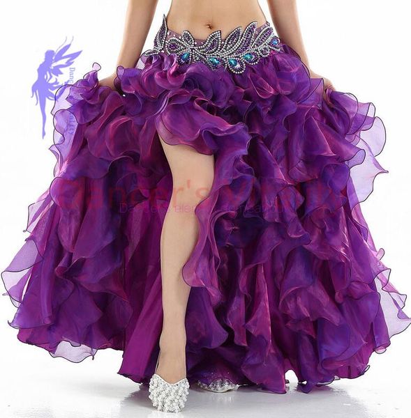 

senior yarn belly dance costumes women belly dance stage skirt for ladies skirts, Black;red