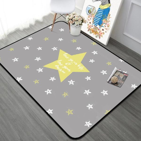 

120x180cm ins european star soft kids room play mat modern bedroom area rugs large pink carpets crawling pad for living room