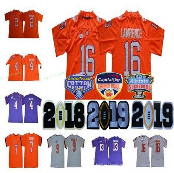 

2018 Cotton Bowl NCAA Clemson Tigers 16 Trevor Lawrence Jersey 2 Kelly Bryant Deshaun Watson 9 Travis Etienne Jr Hunter Renfrow 2019 Finals