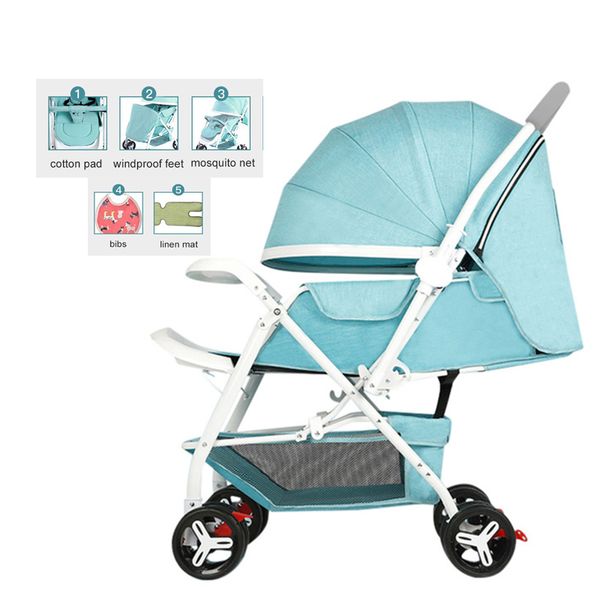 

stroller can sit lie super lightweight folding high landscape umbrella baby newborn child trolley two-way implementation