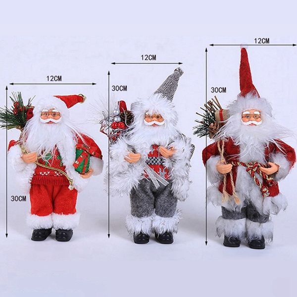 

christmas sitting ornament simulated santa claus doll old man mask plush figurine toy animated doll xmas gift decoration