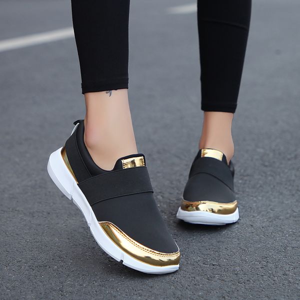 

damyuan 2019 flats women's shoes sneakers loafers walking shoes woman flat non-slip casual heel inside heighten plug, Black
